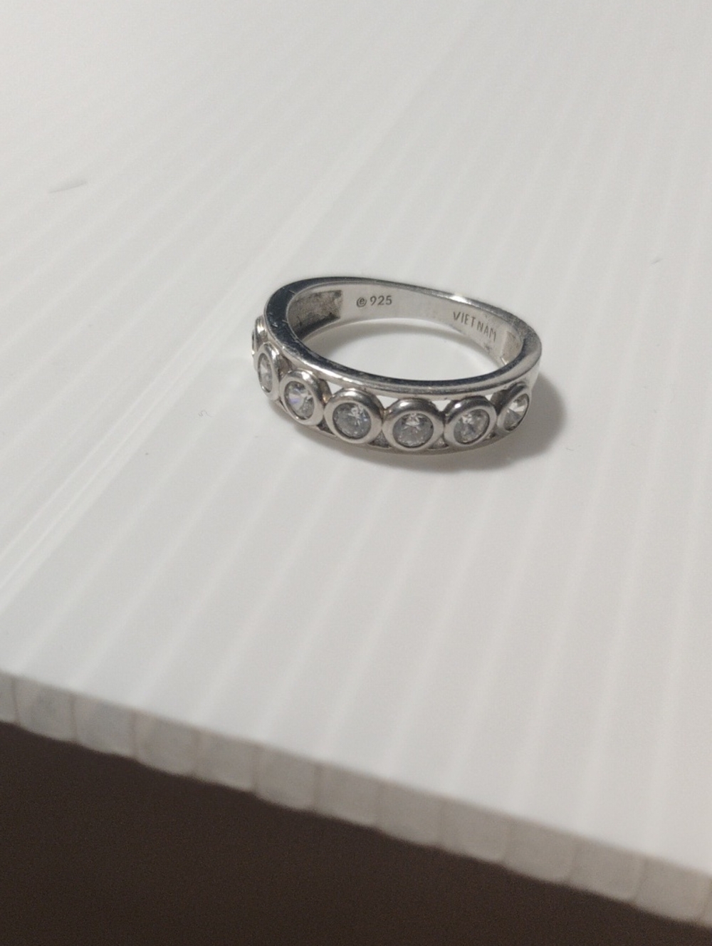 925 sterling silver bling ring size 7 - Picture 5 of 6